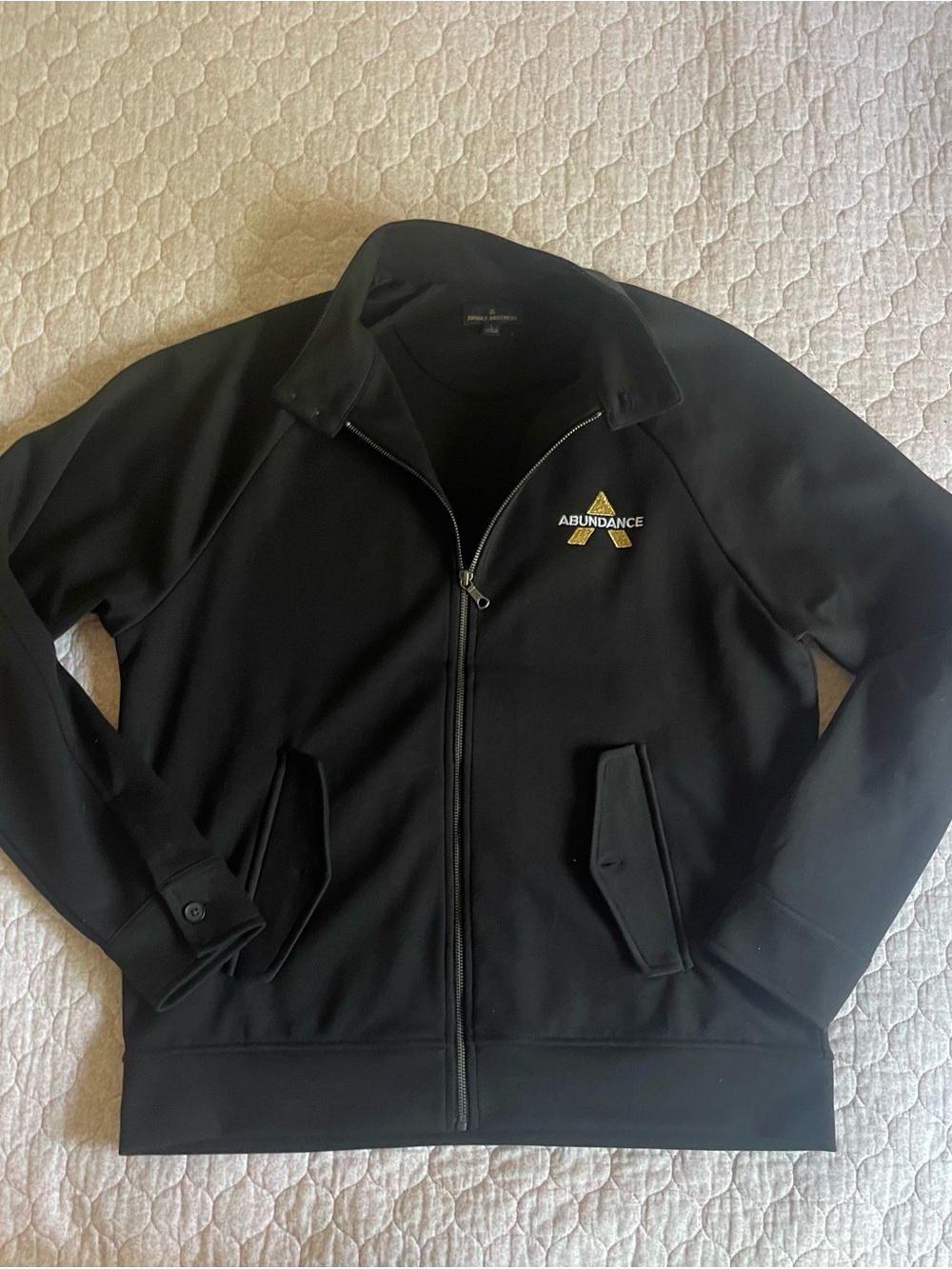 Brooks Brothers Black Full-Zip Logo Jacket